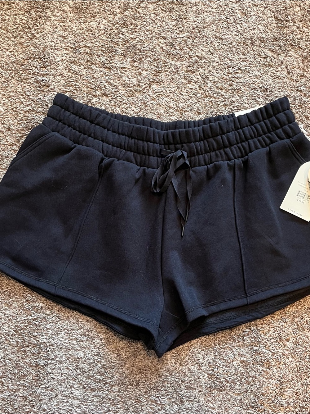 Black Athletic Drawstring Women's Shorts